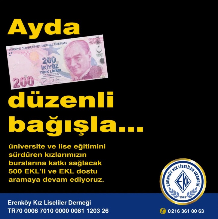 Ayda 200 TL düzenli bağış yapacak 500 EKL'li arıyoruz